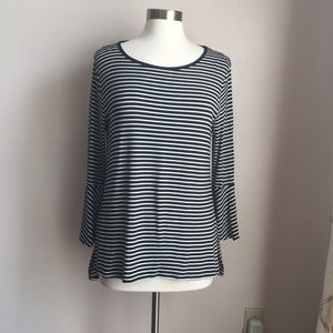 NWT Cable & Gauge Striped Bell Sleeve Top Size XL